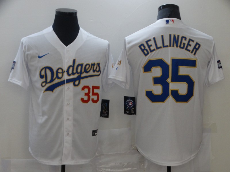 Men's Los Angeles Dodgers Cody Bellinger #35 White Stitched Jersey